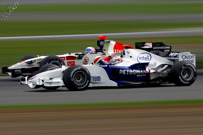 BAR Williams F1 Cars
Two individual shots merged into one frame for a bit of a racing effect. The BAR is in front of course :)
Keywords: BAR Honda Williams F1 Silverstone