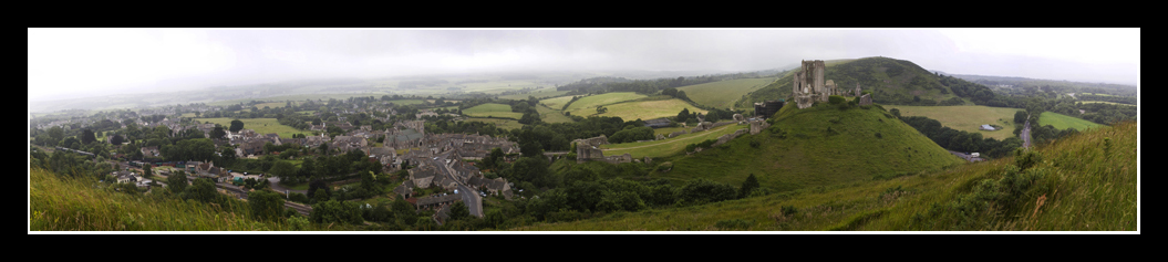 Corfe castle and village
Keywords: Corfe castle village