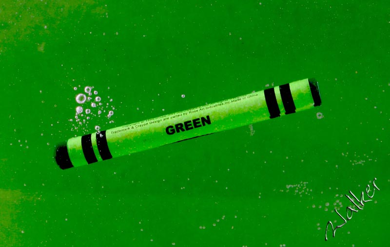 Green Crayon
 A green crayon in water
Keywords: Green Crayon Water