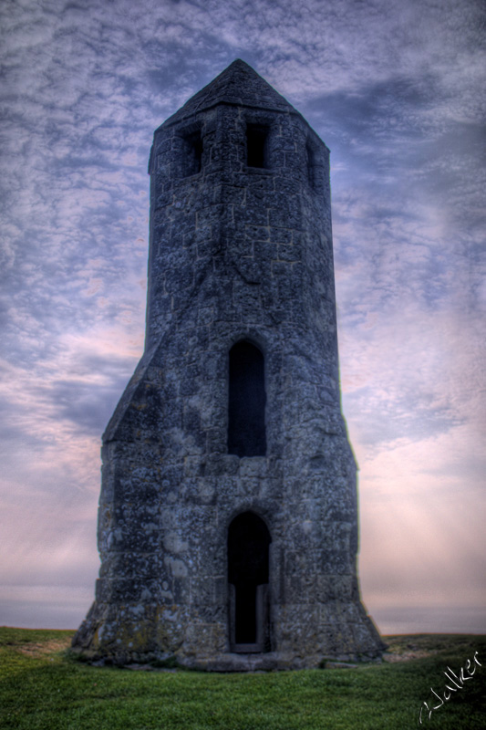 The Pepperpot
So called by the locals, looks more like a rocket to me. 
Keywords: pepper pot Isle of Wight