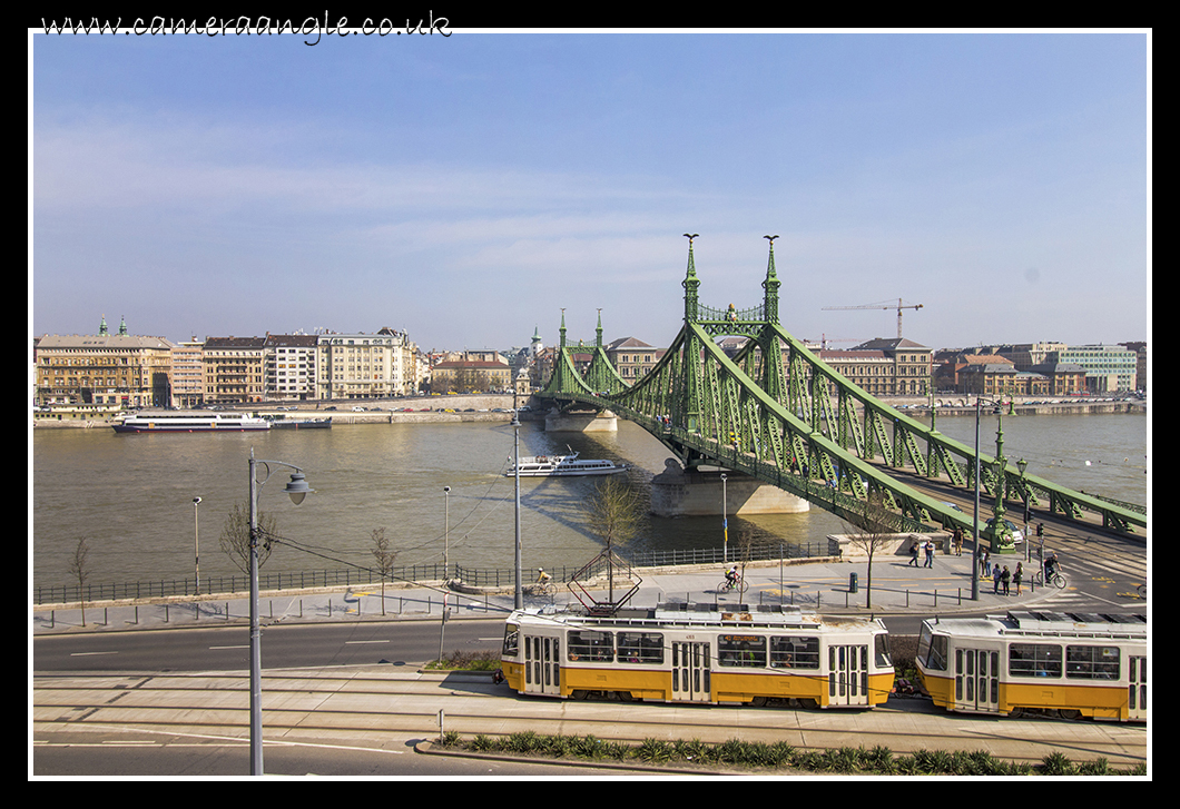 Budapest 
A view of the Danube and one of the many bridges that span it.
Keywords: Bridge Danube Tram Budapest