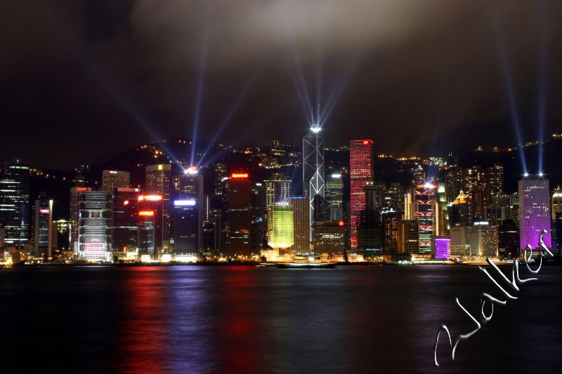 Hong Kong Island
Hong Kong Island at night (Wider angle)
