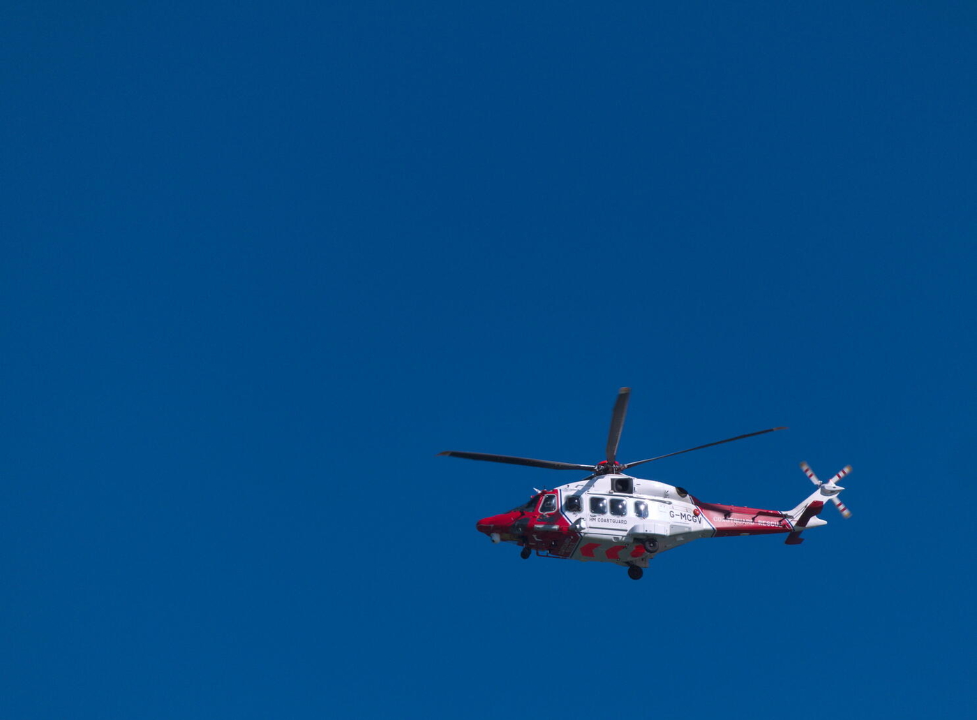 Coastguard helicopter
Over Hythe Marina
